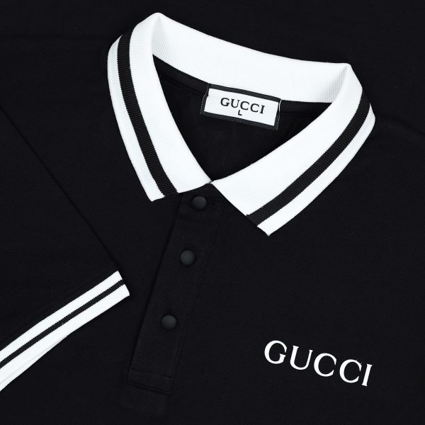 PREMIUM GUCCI POLO SHIRT BLACK-OX-2202 - Image 2